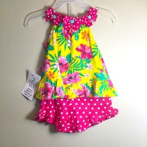 NWT, Rare Editions 2pc Set, girls size 6-9 mo.